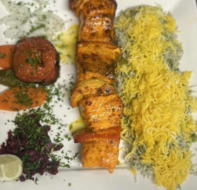 Salmon Kebob.
