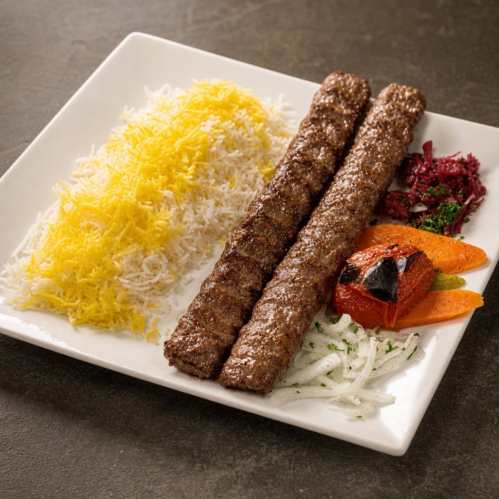 Beef Koobideh Kebob.