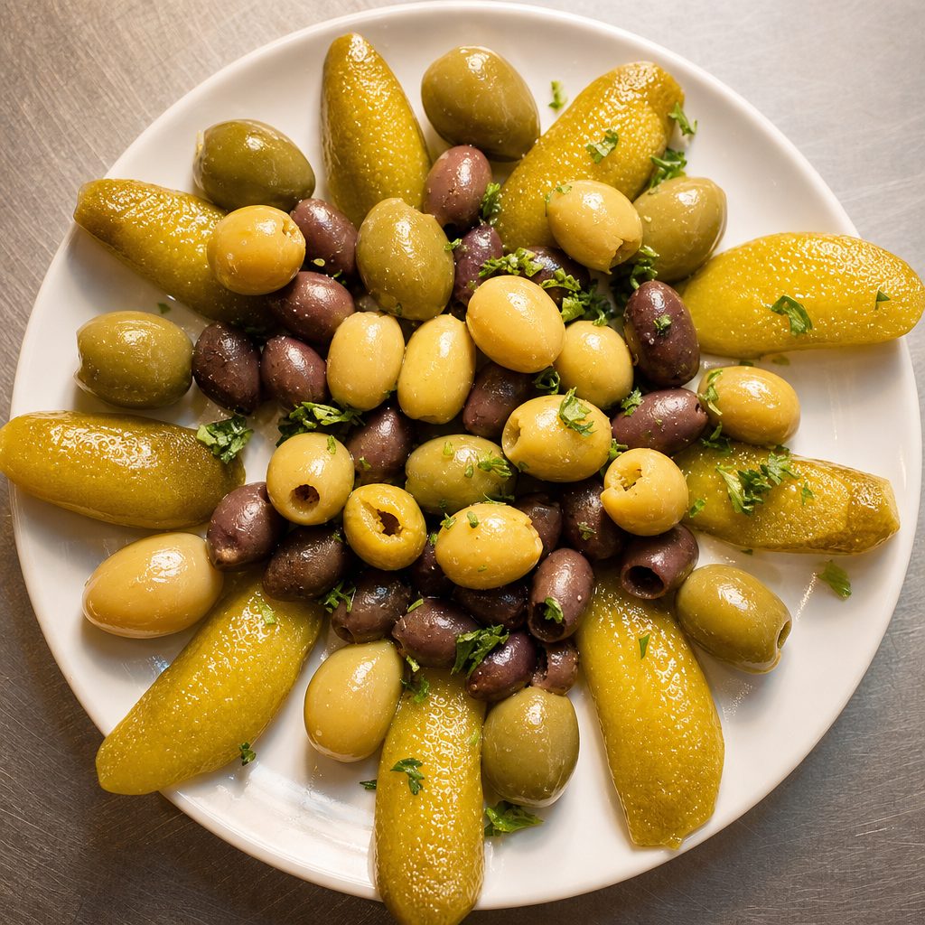 Pickle & Olives.
