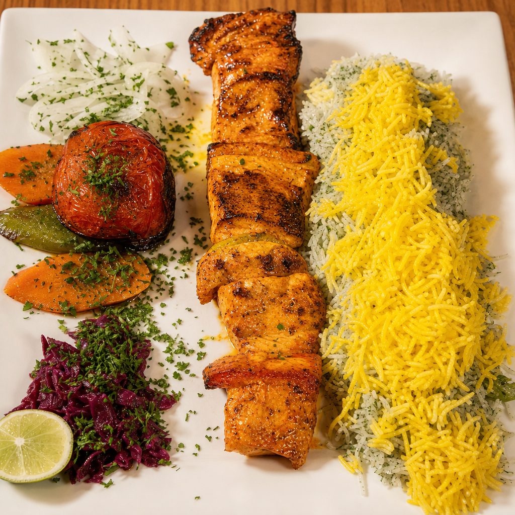 Salmon Kebob.